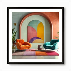 Colorful Living Room Art Print