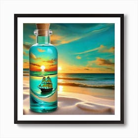 Ship In A Bottle 7 Art Print