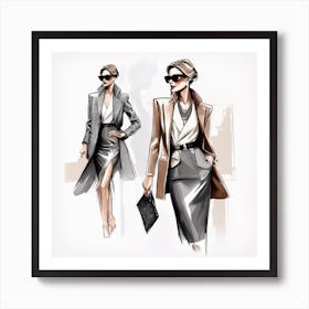 A Sophisticated And Stylish Fashion Illustration 3 Art Print