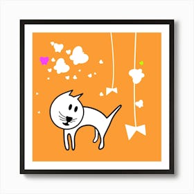 Cat Cartoon Kitten Kitty Feline Pet Animal Art Print