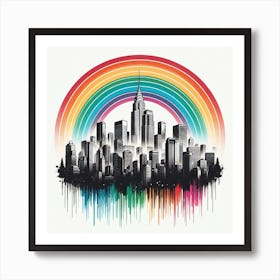 Rainbow Over New York City Art Print