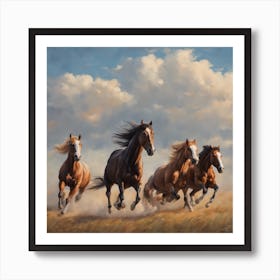 Horses Galloping Art Print