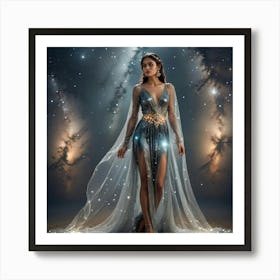 FUTURISTIC FEMALE FASHION BLUE Art Print