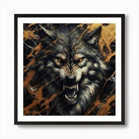 Wolf anger Art Print