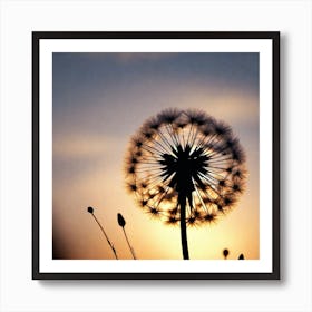 Sunset Dandelion 1 Art Print