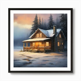 Cabin In The Woods paintings art print 2 Art Print