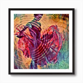 Dancer In Red Dress Art Print