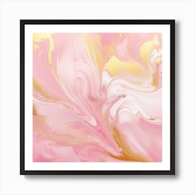 Abstract Pink And Gold Painting 2 Póster