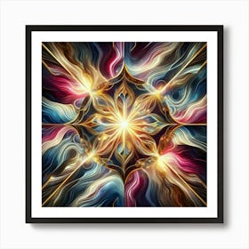 Mysterious marble light radiating fractal vortex: multicolored marble 4 Art Print