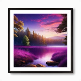 Purple Landscape Wallpaper 1 Art Print