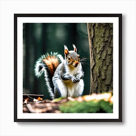 Squirrel In The Forest 136 Art Print