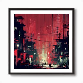 City At Night 1 Art Print