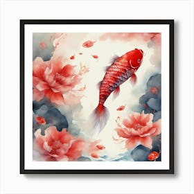 Chinese Koi Fish Painting Art Print