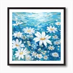 Daisies In The Water 7 Art Print