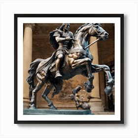 Statue Of A Knight On Horseback 1 Art Print