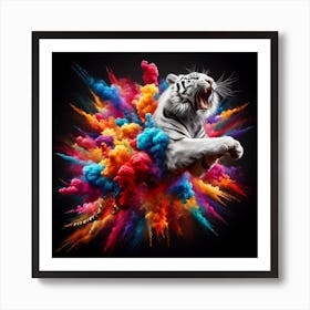 Tiger With Colored Powder Art Print