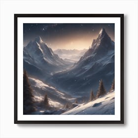 Snowy Mountains 14 Art Print