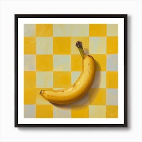 Banana Yellow Checkerboard 1 Art Print