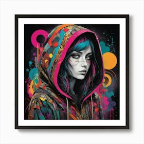 Girl In Hoodie Affiche