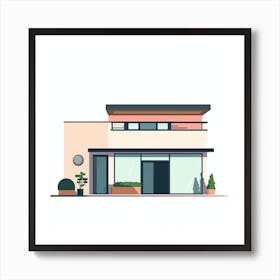 Modern House Flat Vector Illustration Art Print