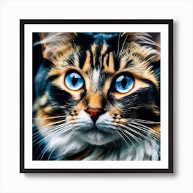 Cat With Blue Eyes Art Print