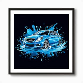 Logo Vector Car Wash Clean Soap Bubbles Water Splash Detailing Automotive Foam Service (14) Art Print