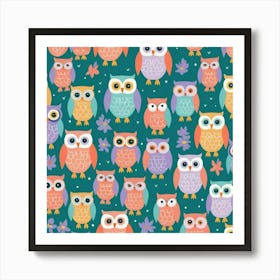 Colorful Owls 6 Art Print