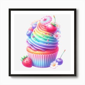 Rainbow Cupcake 6 Art Print