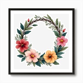 Floral Wreath 6 Art Print