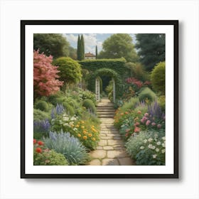 Garden Path, Into The Garden Art Print