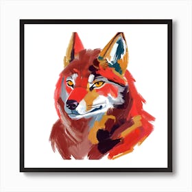 Red Wolf 03 Art Print