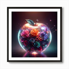 Apple With Roses Art Print