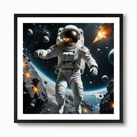 Kosmonaut In Space Art Print