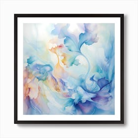 AI Chromatic Dreamscapes: Waters of Serenity Art Print