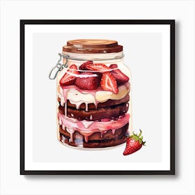 Strawberry Cake In A Jar 7 Art Print