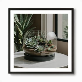 Succulent Terrarium Art Print