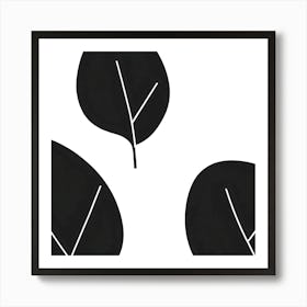 Black And White Leaves Art Print