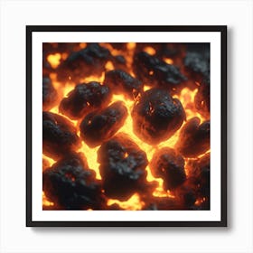 Close-Up Of Coal Art Print