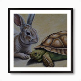 The hare and the tortoise Art Print