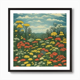 Silent Spring Garden Flowers Art Print 3 Art Print