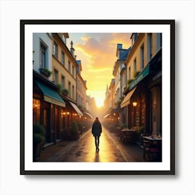 Street Scene In Paris Art Print