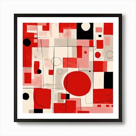 Abstract Red And Black Painting Art Print