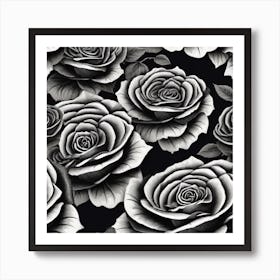 Black Roses 4 Art Print