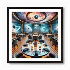 A Futuristic Dining Hall Called Nebula Dining Hall Art Print