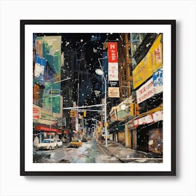 New York City At Night Art Print