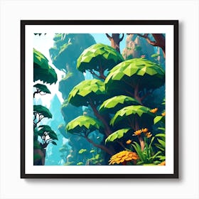 Pixelated Forest Art Print