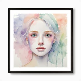 Watercolor Of A Girl 18 Art Print