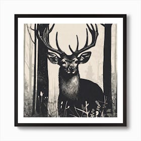 Deer In The Woods 6 Art Print