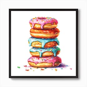 Stack Of Sprinkles Donuts 8 Art Print