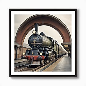 Train Station Created using Imagine AI Art Art Print